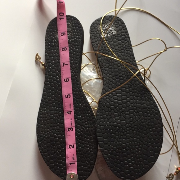 Gladiator style gold with silver sandals. Sz l - Picture 7 of 8